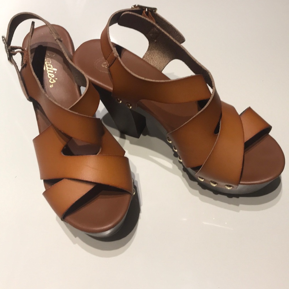 Candies wooden platform heels
